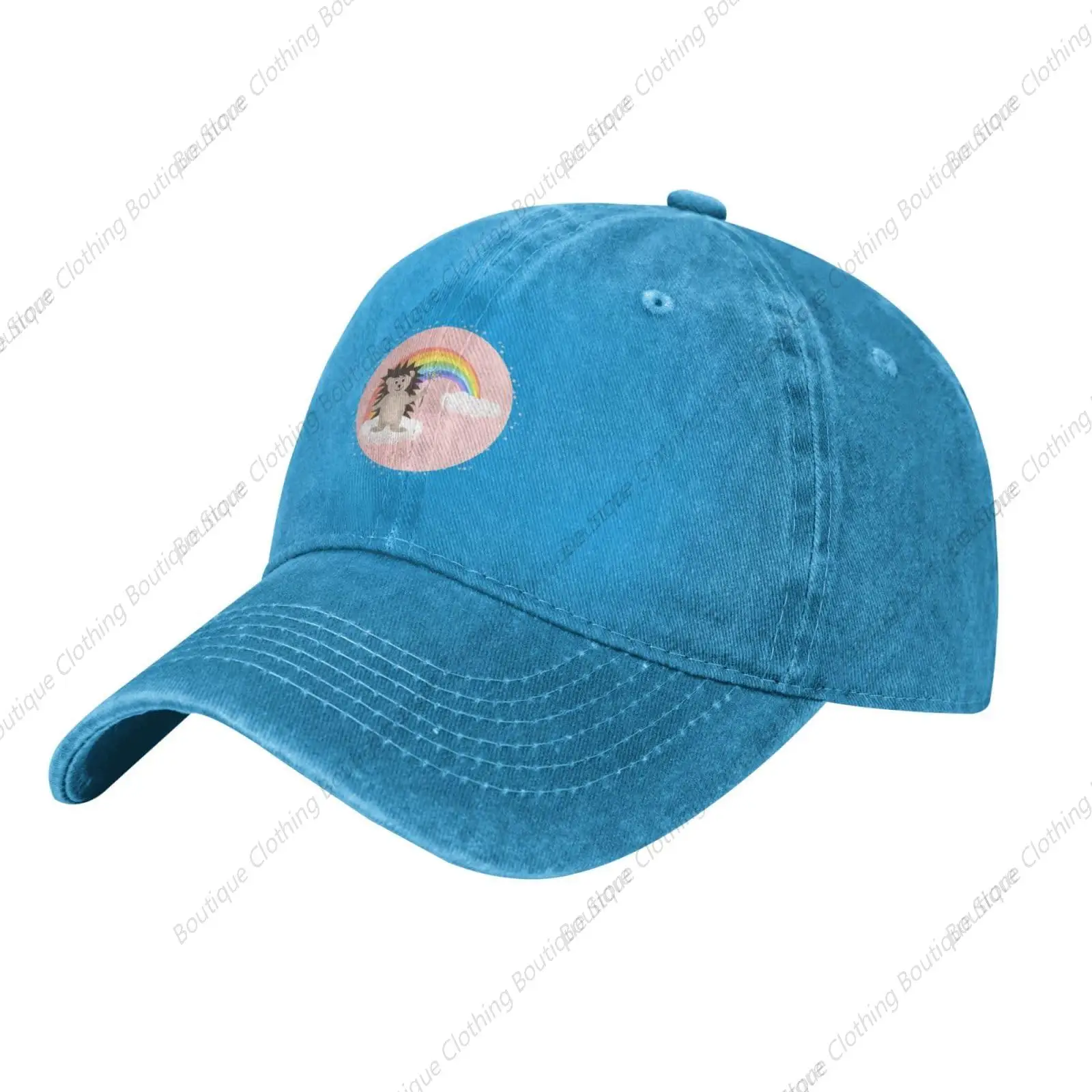 

Cute Hedgehog Trucker Hat for Men Women Denim Baseball Cap Dad Hat Golf Hats