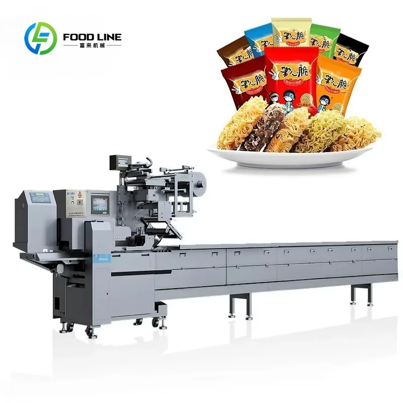 Customized Auto Pillow Packaging Machine for Instant Noodles and Snacks Case Material Wood Core Components Incl. Motor Bearing