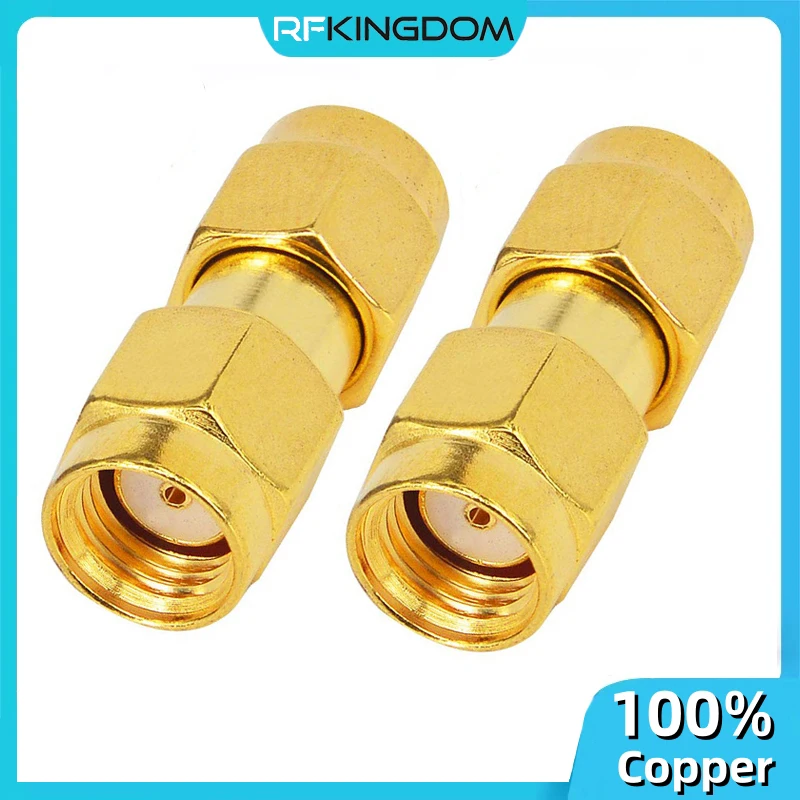 1Pc Rp Sma Mannelijke Plug Naar RP-SMA Mannelijke Stekker Rf Coaxiale Adapter Vergulde Rpsmajj Koperen Converter Connector