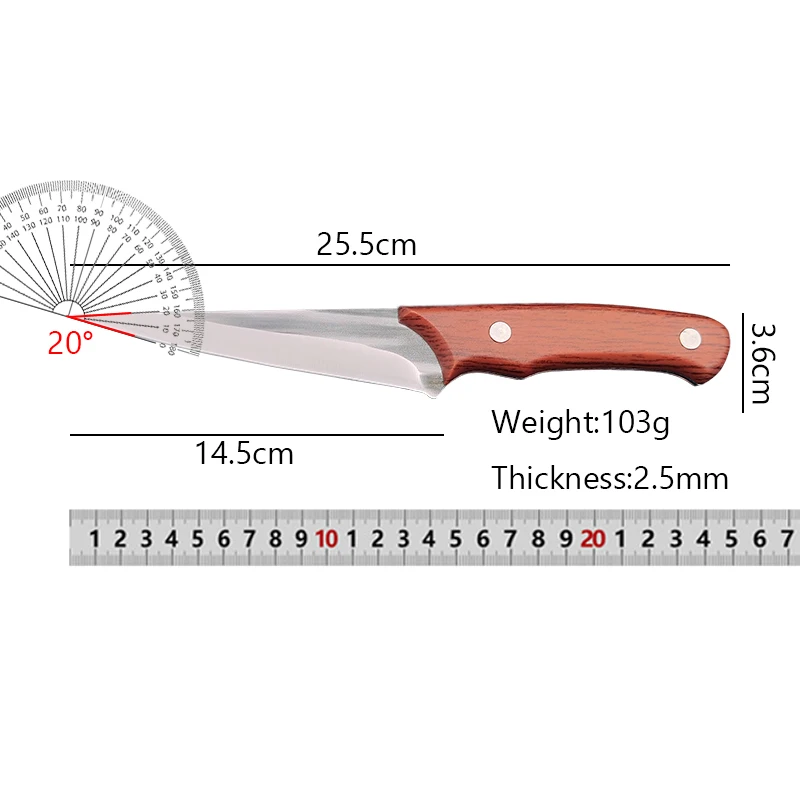 Forging Stainless Steel Boning Knife Kitchen Knife Butcher Meat Cleaver Fish Knife Fruit Paring Cutter Tools with Sheath
