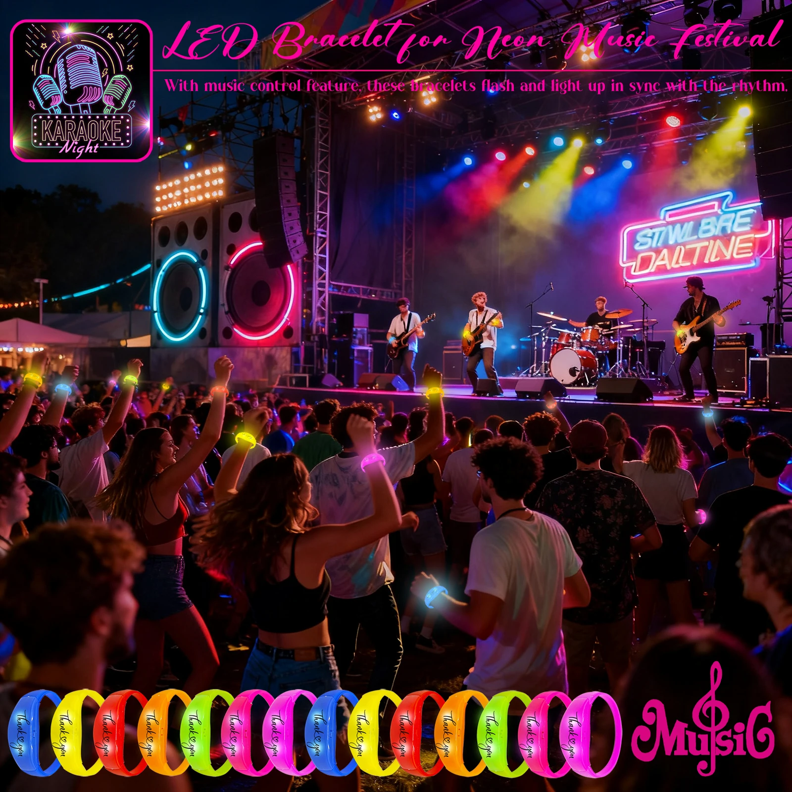 20-200 pezzi Braccialetti LED  - Audio Music Light recensione e prezzo