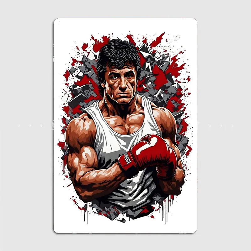 Rocky Balboa Poster Vintage Metal Tin Sign Posters Room Wall Art Decorations Living Home Decor