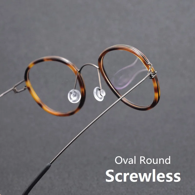 Denmark Brand Titanium Screwless Glasses Frame Ultralight Men Optical Prescription Eyeglasses Women Myopia Oval Round Eyewears