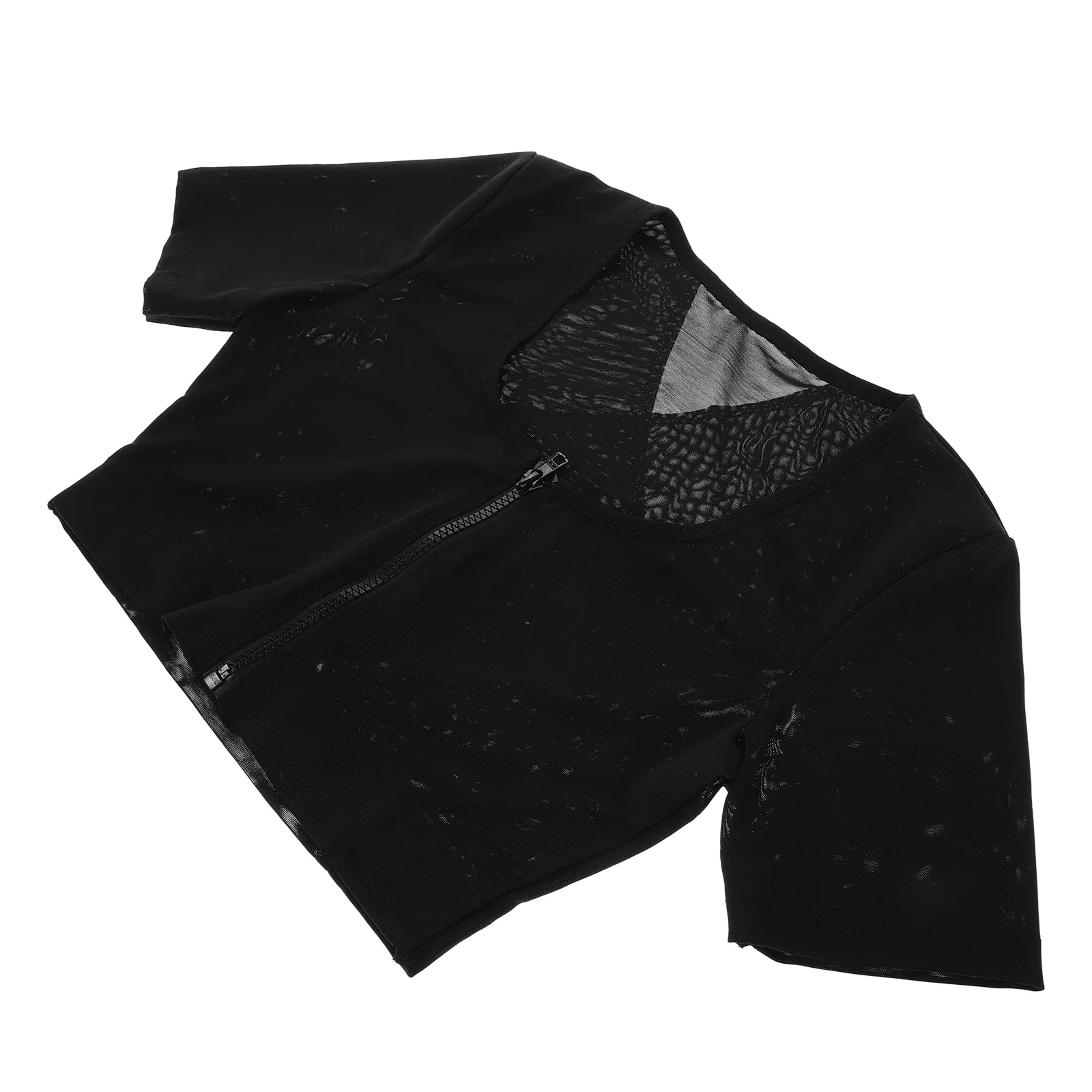 

Men's Slimming Body Shaper Black Shirt Breathable Zip Chest Binder Gynecomastia Shirt Posture Correction Shapewear