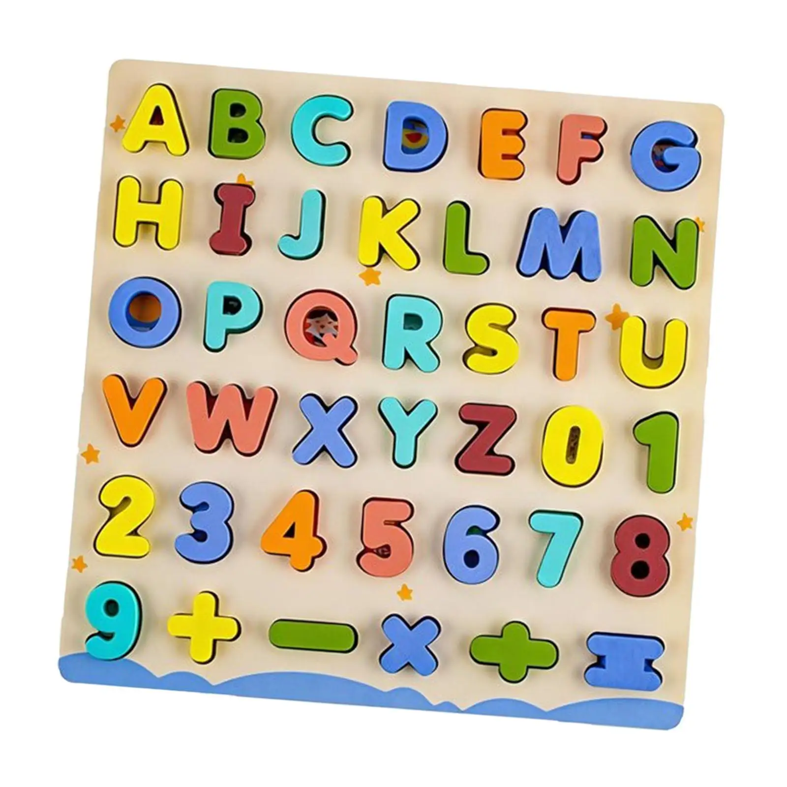 Wood Alphabet Number Puzzle Smooth Colorful Letter and Number Puzzle Kids Learning Board Teaching Aids for Teens Birthday Gifts