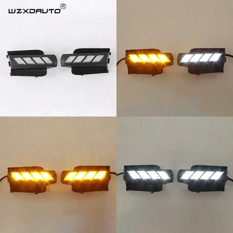 WZXD New Arrival Auto Part Car Daytime Running Lights 2-Color Led Fog Lamp Drl Fit For Toyota Prado 120 Fj120 Lc120 2003-2009