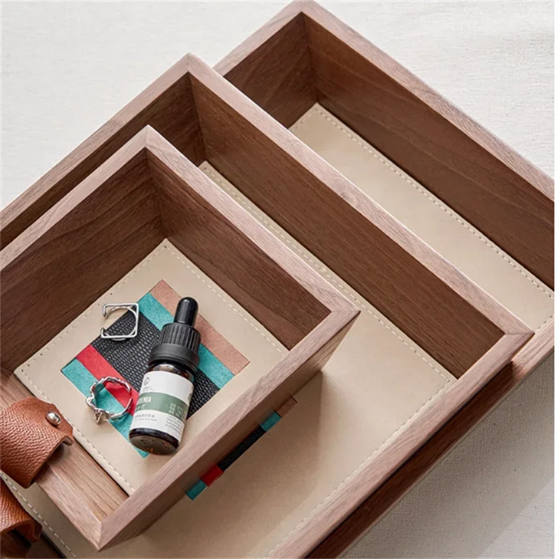 Desktop Decoration Storage Tray, Wooden Sundries, Cosmetic Storage Box, Key, Mobile Phone Holder Boxes, Stationery Organizer