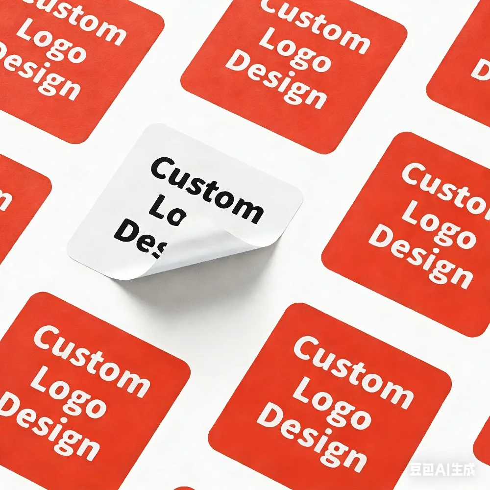 100Pcs Custom Square Logo Stickers, Qr Code Stickers, White Background Suitable for Commercial Brands, Suitable for Birthdays, We