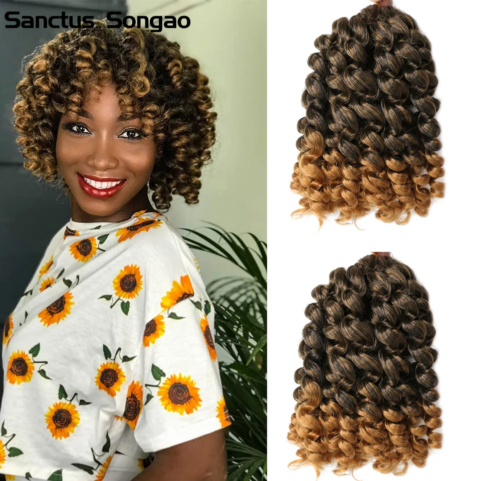 

Wand Curl Hair 10 Inch Spring Twist Crochet Hair Passion Twist Synthetic Braiding Hair Soft Faux Locs Crochet Hair For Women