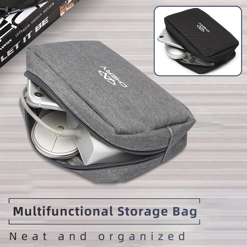 Nueva Bolsa de Almacenamiento Digital de Tres Niveles para Cargador de Coche, Funda para Chery Tiggo 5 2 3 7 8 5X PRO 3X QQ Fulwin Face Arrizo A1 A3 A5