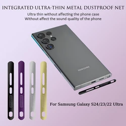 Metal Dustproof Net For Samsung Galaxy S24 23 22 Ultra Speaker Hole AntiDust Mesh Charge Port Dust Plug Protective sticker cover