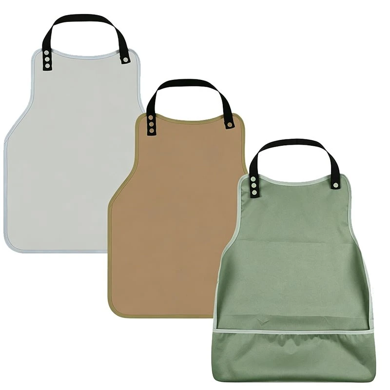A27U Upgraded For Seniors Adult Bibs 3-Pack Washable Clothing Protectors With Upgraded Crumb Catcher