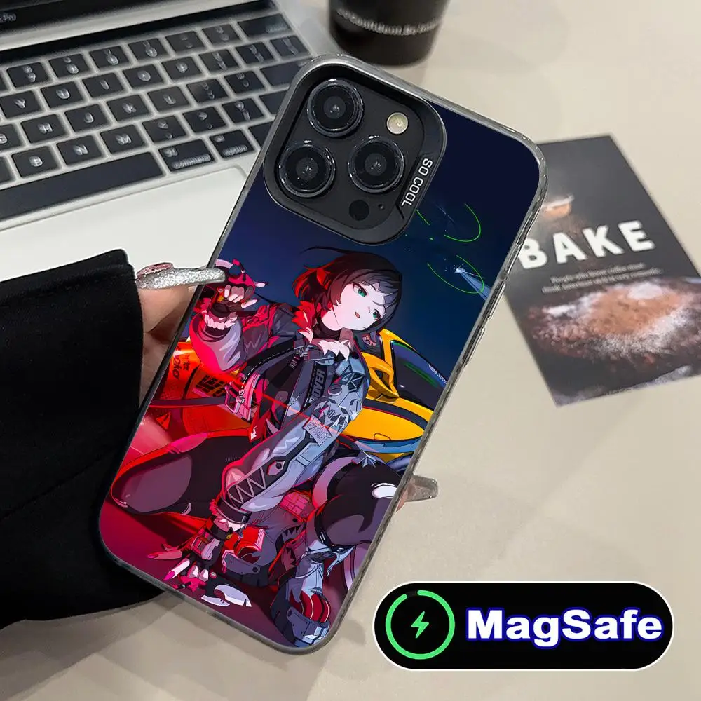 حافظة هاتف Zenless Zone Zero Jane Doe لهاتف iPhone 16 15 14 13 12 11 Pro Max Plus MagSafe شفافة اللون واقية فاخرة