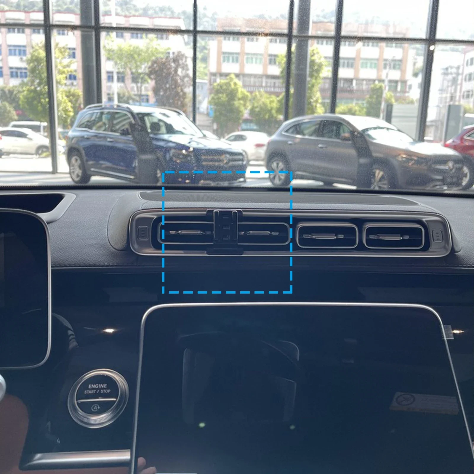 اكسسوارات حامل هاتف السيارة المحمول لمرسيدس بنز S الفئة S S450 S500 S600 W223 2021 ~ 2025 نظام تحديد المواقع قوس الملاحة حامل السيارات #2