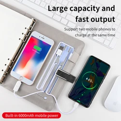 Customized Logo Smart Notebook Powerbank 6000mah USB Fast Charge For Mobile Phone 2023 Planner