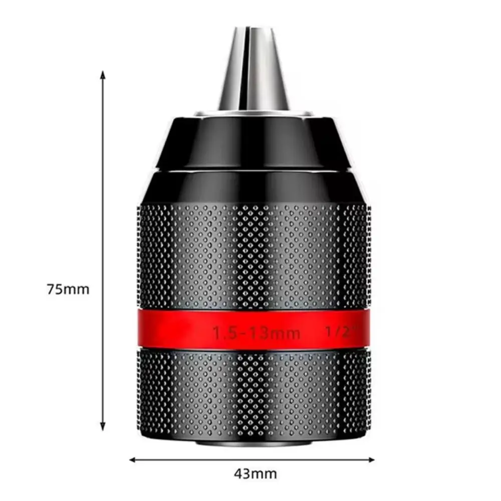 Imagem -03 - Broca de Mandril de Metal de Bloqueio de Aço de Alta Velocidade Adaptador de Chave de Chave de Fenda Auto-apertar Preto 10 mm 13 mm Novo