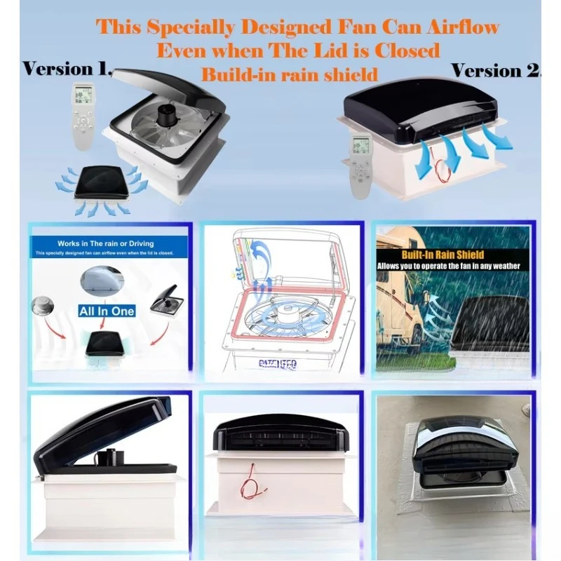 RV 부품 액세서리 캠퍼카 RV 지붕 환풍기 팬 해치 트레일러 환기 12v