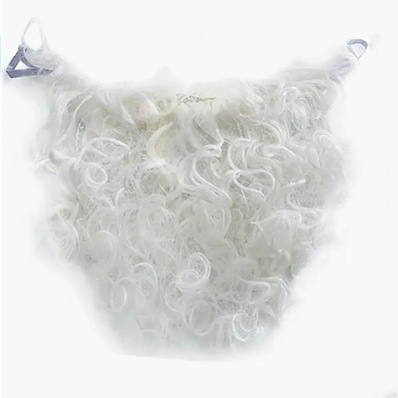 

49MF White Santa Beard and Santa Clause Hats Christmas Holiday Cosplay Accessories