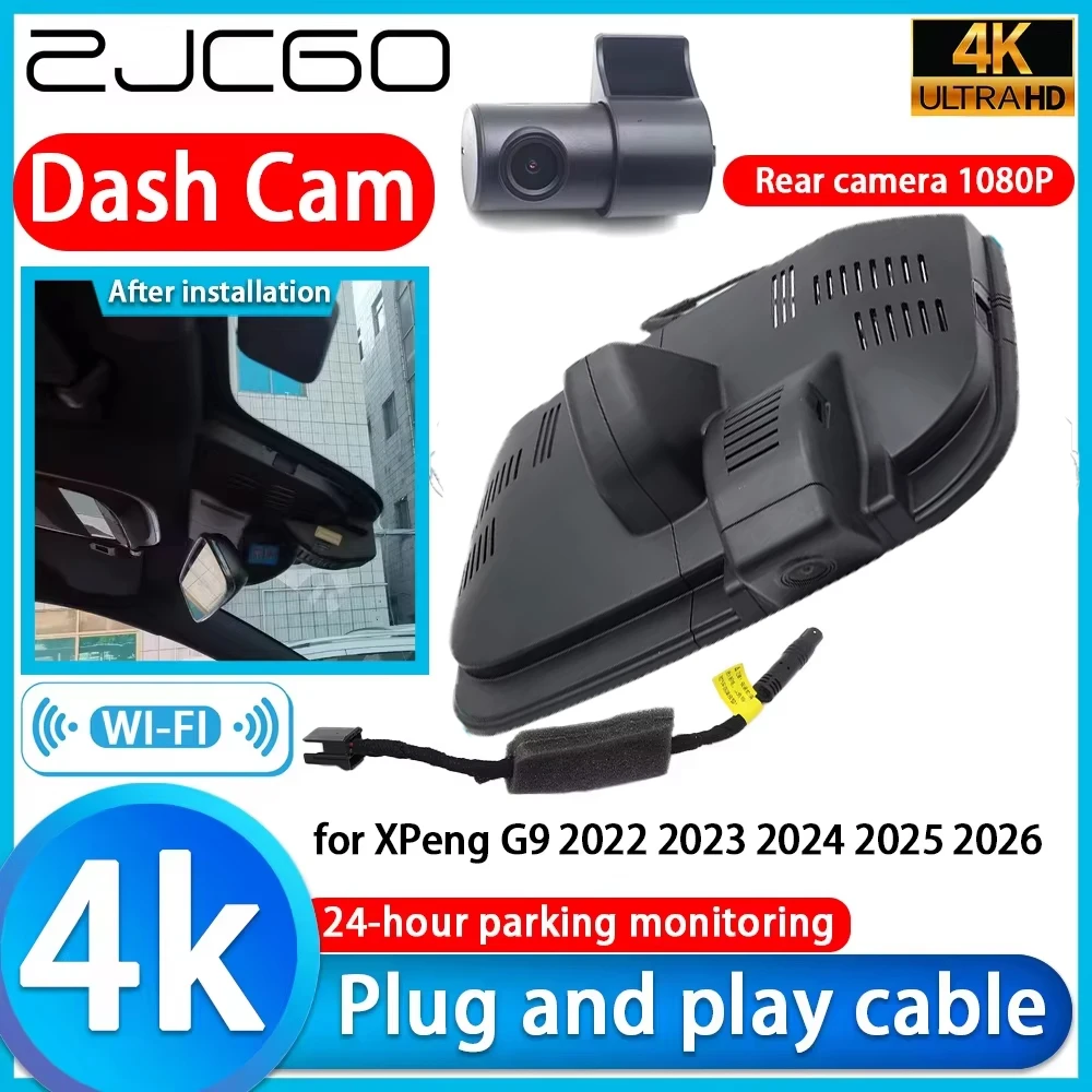 ل XPeng G9 2022 2023 2024 2025 2026 واي فاي 4K DVR داش كام كاميرا سوني عدسة IMX335 مسجل فيديو H.265 G-الاستشعار ركن السيارة رصد