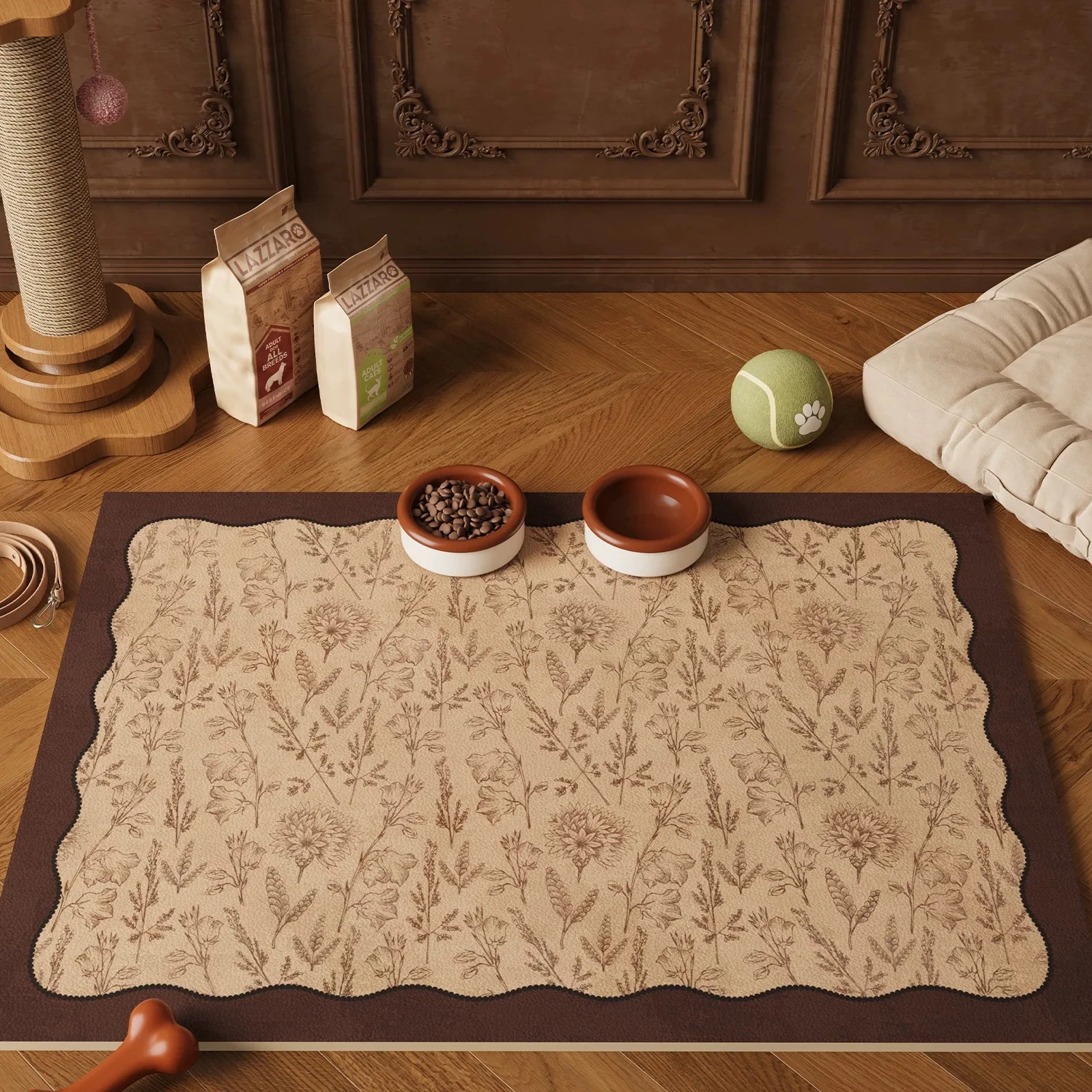 Pet Rugs Feeding Mat PVC Leather Rugs Waterproof Urine-proof Carpet Scrubable Easy Clean Rug Cat Dog Enclosure Floor Mats Tapete