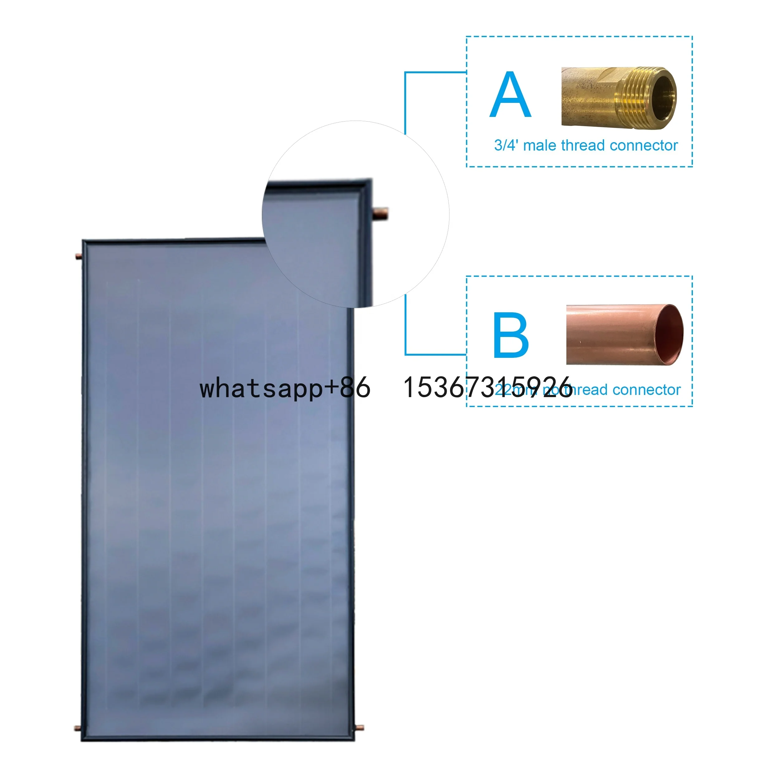 Manufacture Top sales Flat panel Flat Plate Solar Collector for exist geyser as Retro-fit system for domestic hot water