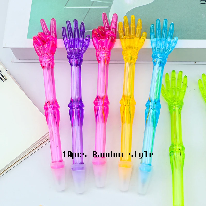 

10 шт./лот, креативные шариковые ручки в форме пальцев, случайный дизайн, милые ручки в стиле «Камень, ножницы, бумага», канцелярские товары для офиса и школы