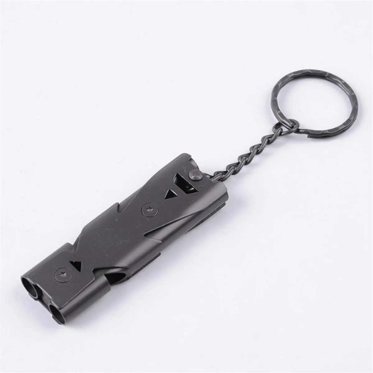 A002 Double-Tube High-Decibel Whistle Outdoor Rescue Whistle Stainless Steel High-Frequency Earthquake Rescue Whistle