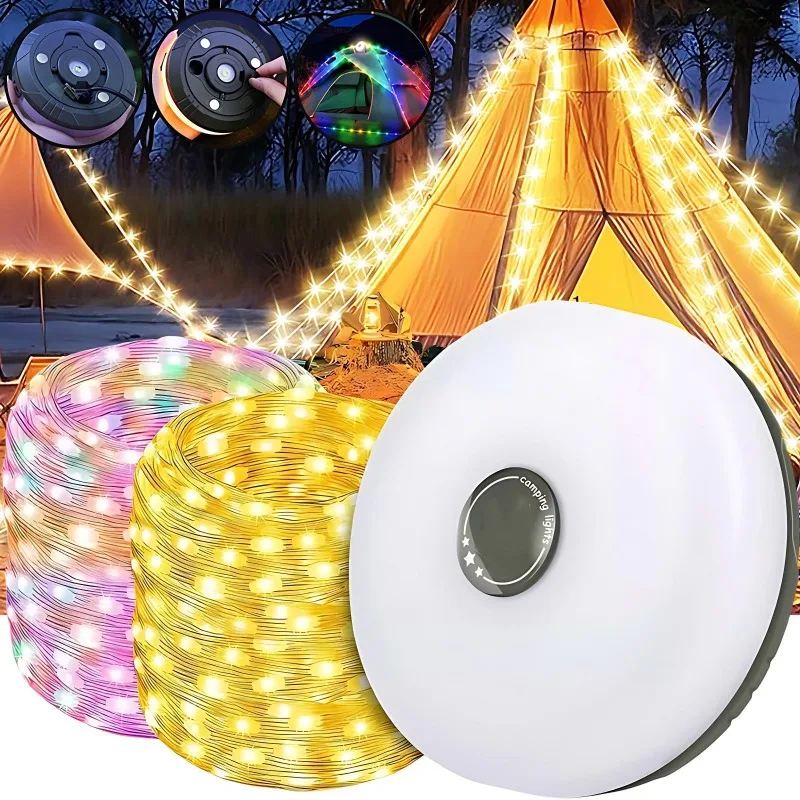 

Светодиодная лампа для кемпинга с катушечной полосой, атмосферные огни, 8 м, пригодный для вторичной переработки, светильник с поясом, уличная декоративная лампа для сада для палатки