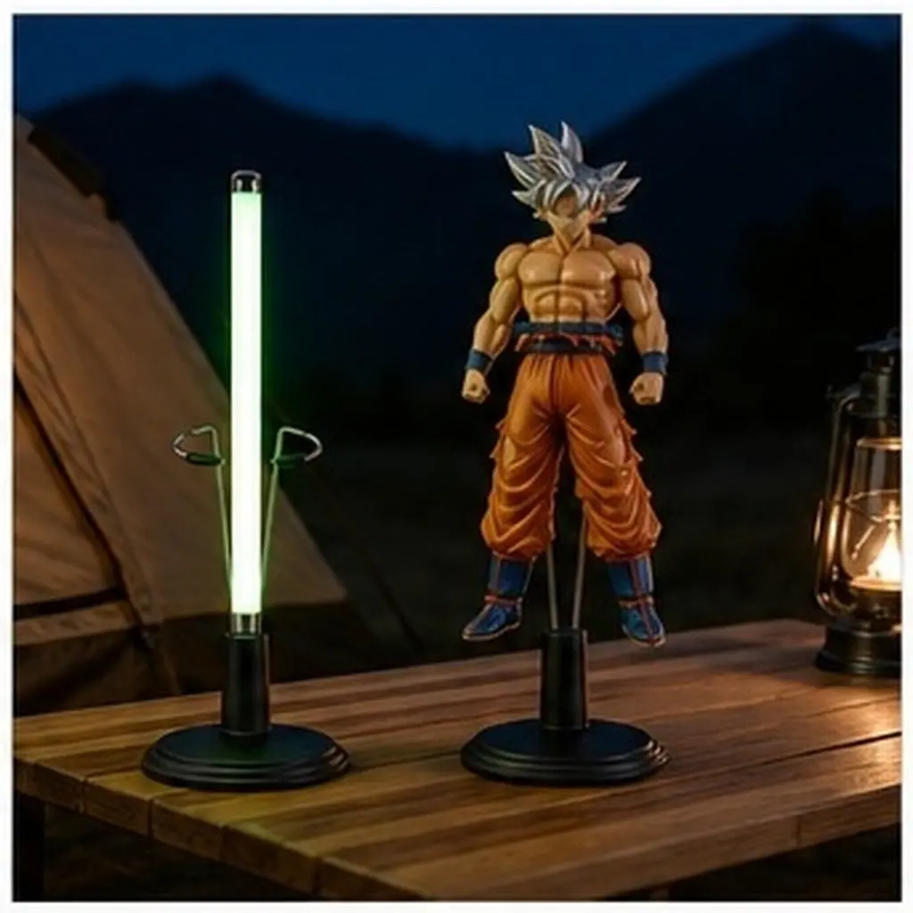 5Pcs Glow Stick Holder Display Stand for Outdoor Camping Lightsticks Action Figures Stable PVC Iron Base Easy Setup Wide Use