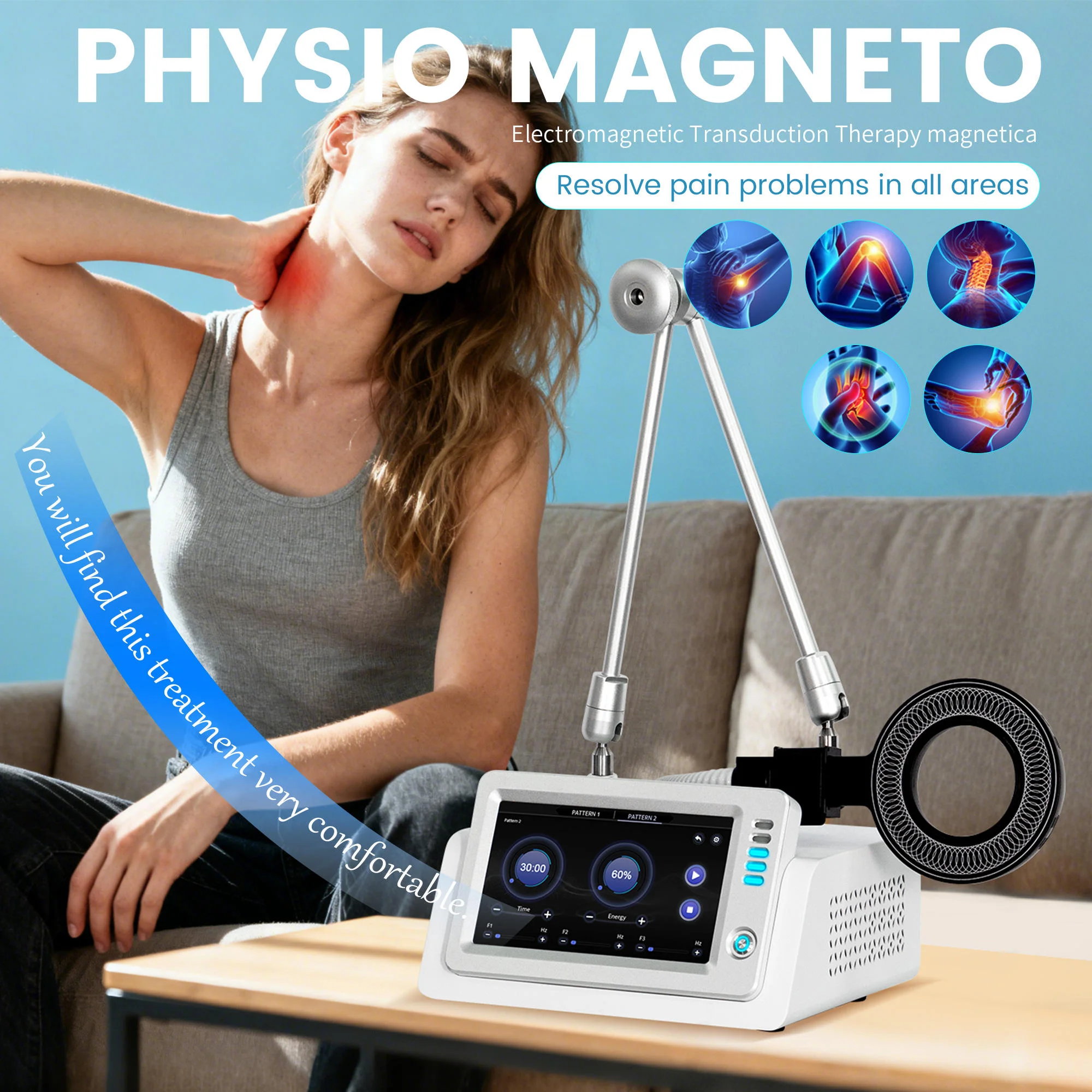 Desktop Physio Magneto relieve pain Machine Non-Invasive Pain Relief for Muscles Home