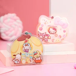 Sanrio-アクリルシェーカーのキーホルダーペンダント,透明なパターン,滑らかな表面,耐久性,バッグ,鍵,ペンシルケースの装飾に適しています