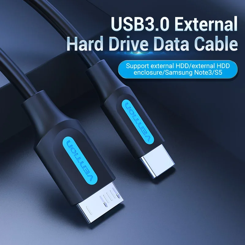 

USB 3.0 Type C to Micro B Cable Connector For SSD HDD External Hard Drive Disk Smartphone MacBook PC Micro B Cable 1m