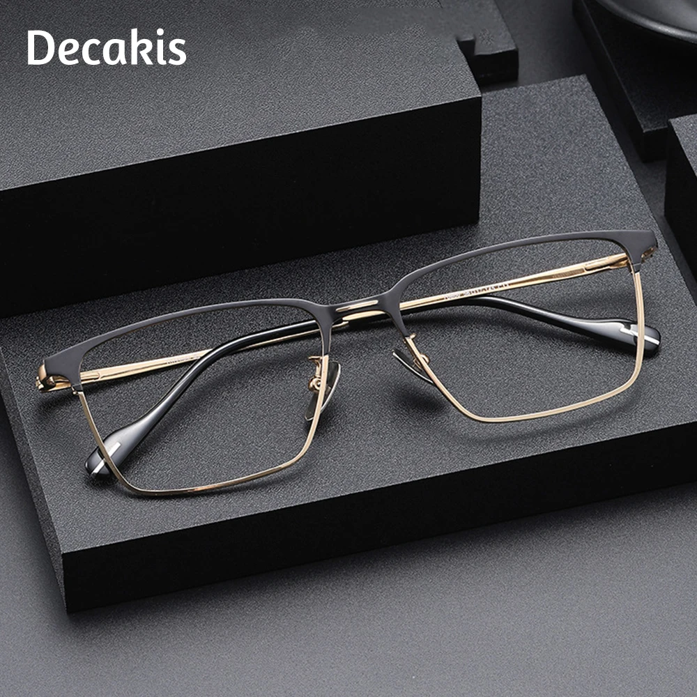 

Pure Titanium Business Glasses Frame Men Gold Square Retro Luxury Brand Optical Myopia Prescription Eyeglasses Frames Ultralight