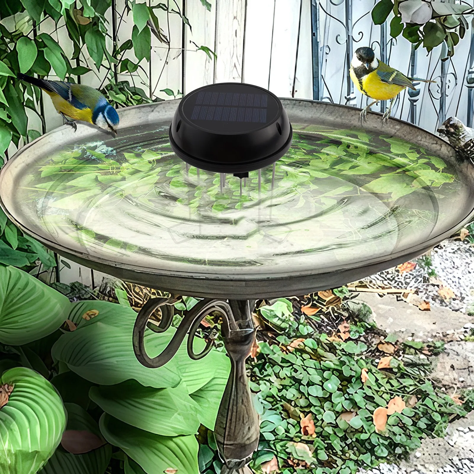 Dynamic Solar Powered Water Wiggler for Bird Baths Enhances Garden Ponds and Attracts Birds with Water Ripples