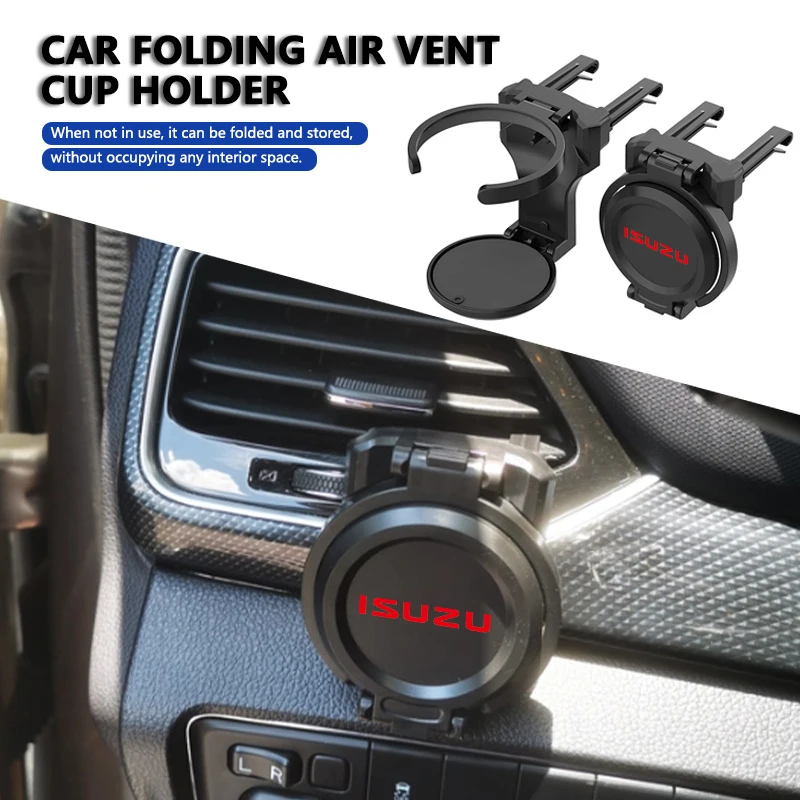 Soporte Universal Plegable para Vasos de Café y Bebidas para Salida de Aire de Coche, Compatible con Isuzu D-MAX D MAX Dmax I II WFR VAN 4X4 WFR VAN NFR ATV