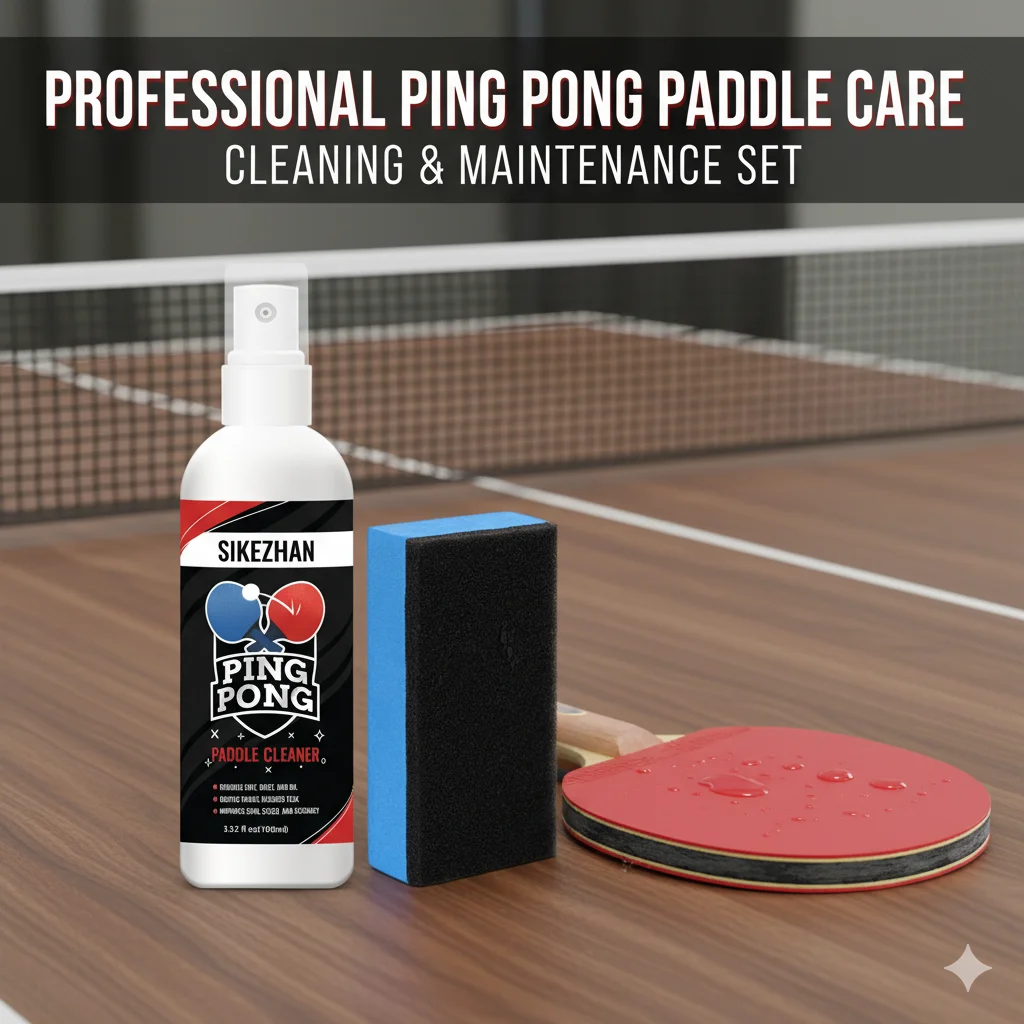 

Набор для чистки и губок для ракеток для настольного тенниса Pro — спрей для чистки резины для пинг-понга — удаляет пыль, масло и пот — восстанавливает высокий вращение