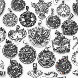 Viking Beast Men Pendants Variety Necklaces 316L Stainless Steel Norse Myth Beasts Chain Punk Rock for Friend Male Jewelry Gift