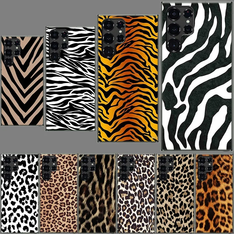 Leopard Print Clear Case for Samsung Galaxy S24 S23 S22 Ultra S21 S20 FE TPU Capa Phone Cases S10 5G S9 S8 Plus S10e S7 Cover Sh