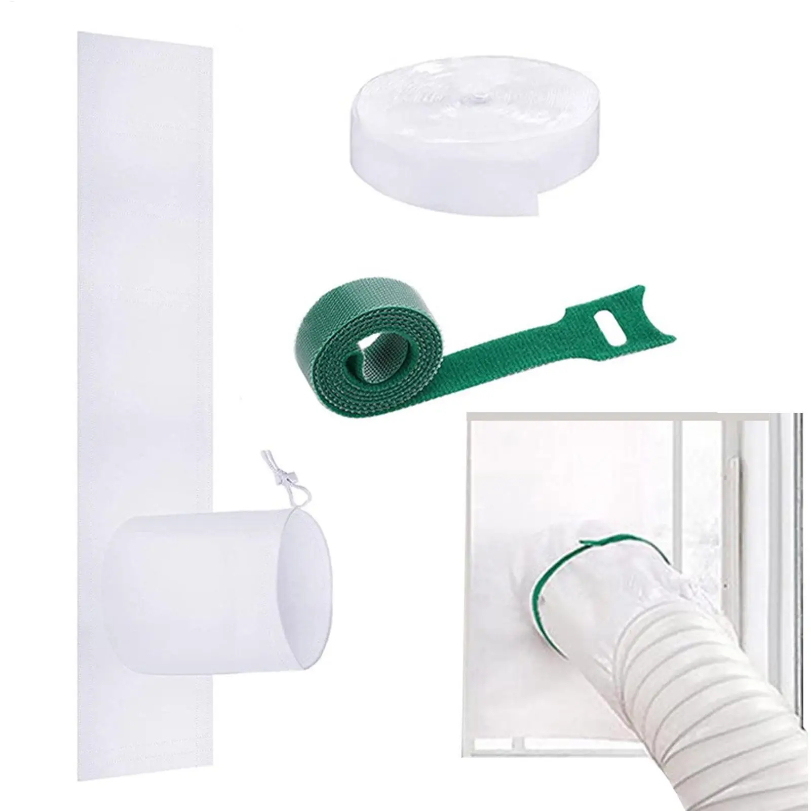 Fensterdichtungen für tragbare Klimaanlagen, Heißluftstopper, universelles Auslass- und Fensterdichtungsset für mobile Klimaanlagen, flexibles Tuch