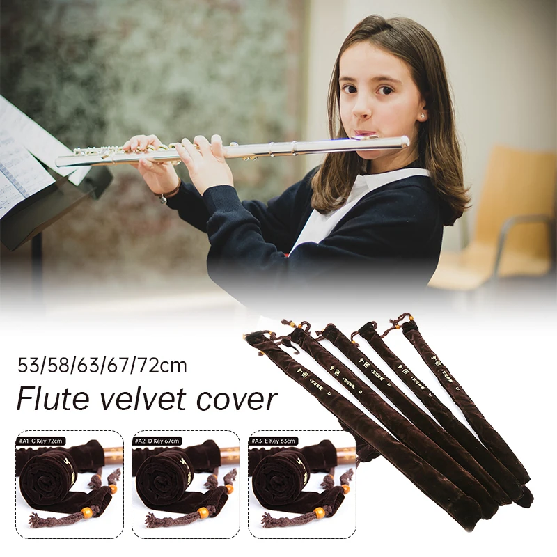 Flute Shakuhachi Portable Storage Case Bag Bamboo Flute Protection Lint Drawstring Bag for Outdoor Flute Carrying