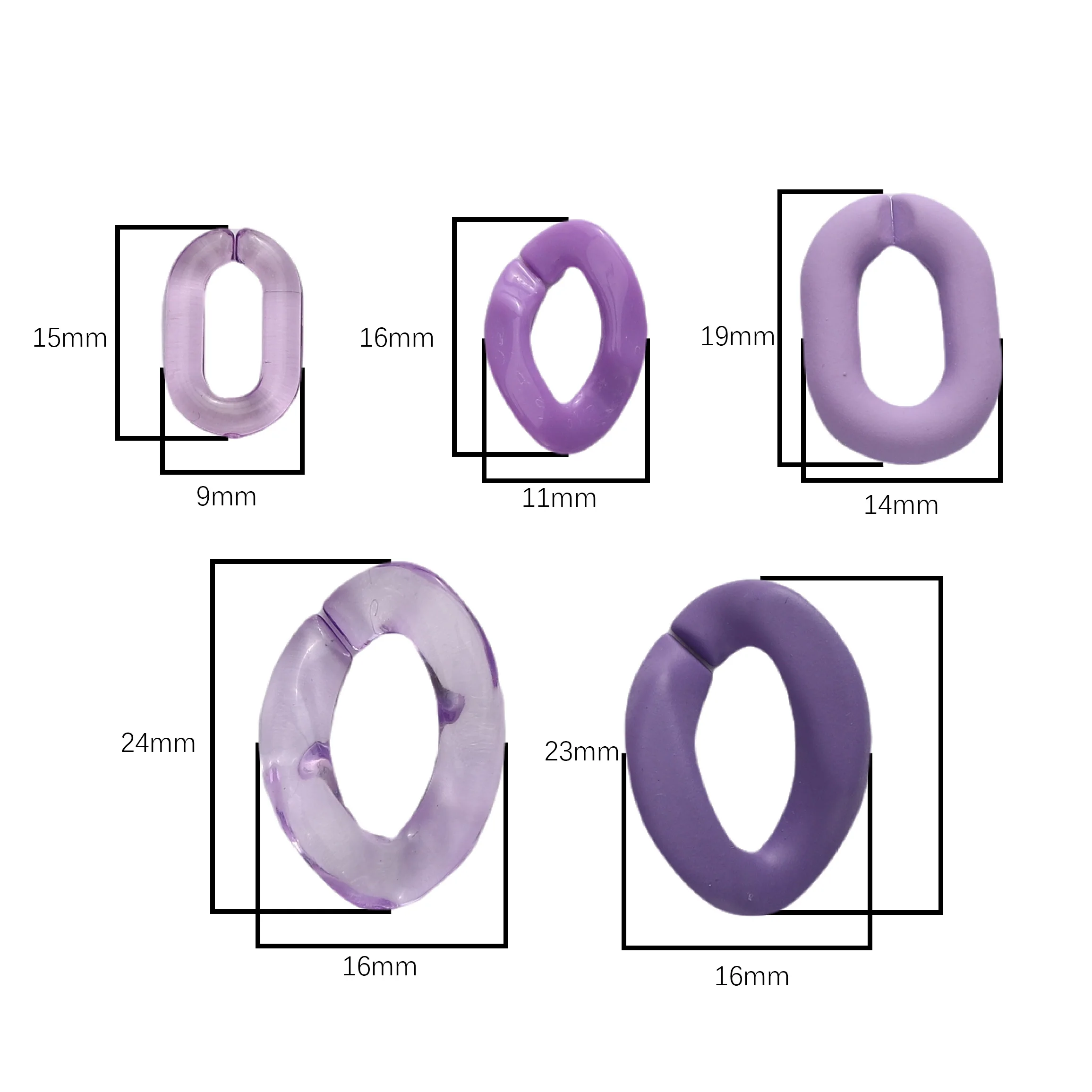 5 pezzi di perline colorate acriliche fai da te perline con fibbia a forma di U collana di perline sciolte regalo per ragazze accessori per la creazione di gioielli artigianali