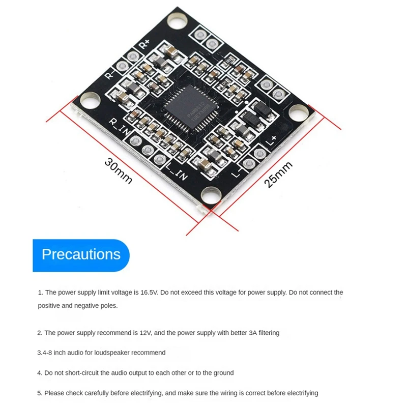 5Pcs PAM8610 Module Digital 2X15W Audio Power Amplifier Board DC7-15V Dual Channel Stereo Sound Amplifier Modules Easy Install