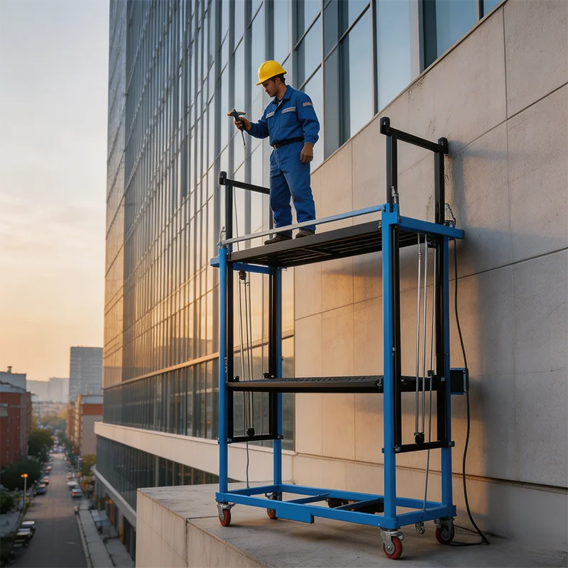 New Folding Electric Lifting Scaffold Construction Climbing Platform Small Automatic Lifting Cargo Elevator