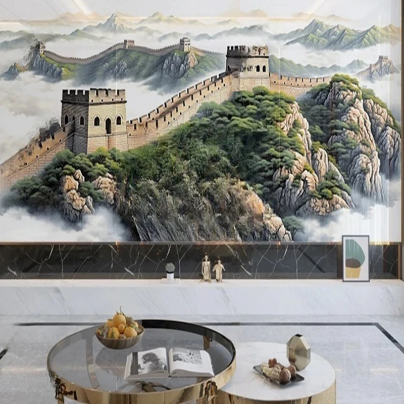 Custom Murals Wallpaper Chinese Style Hand-Painted Landscape Ink Painting Wall Art Decor Wall Coverings for Kitchen Room Bedroom