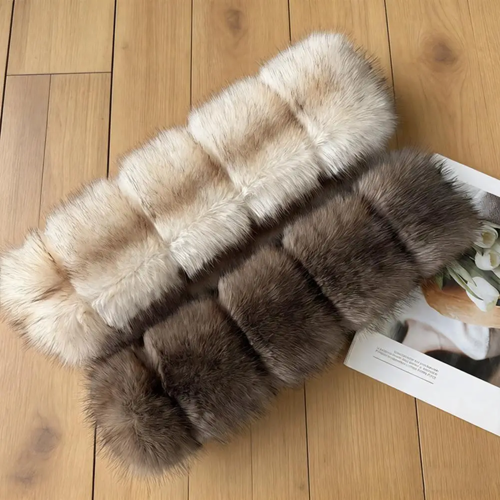 Soft Texture Collar Faux Mink Wrap Scarf for Women Double-sided Plush Neck Warmer Thick Winter Fur Collar Luxury Soft for Autumn