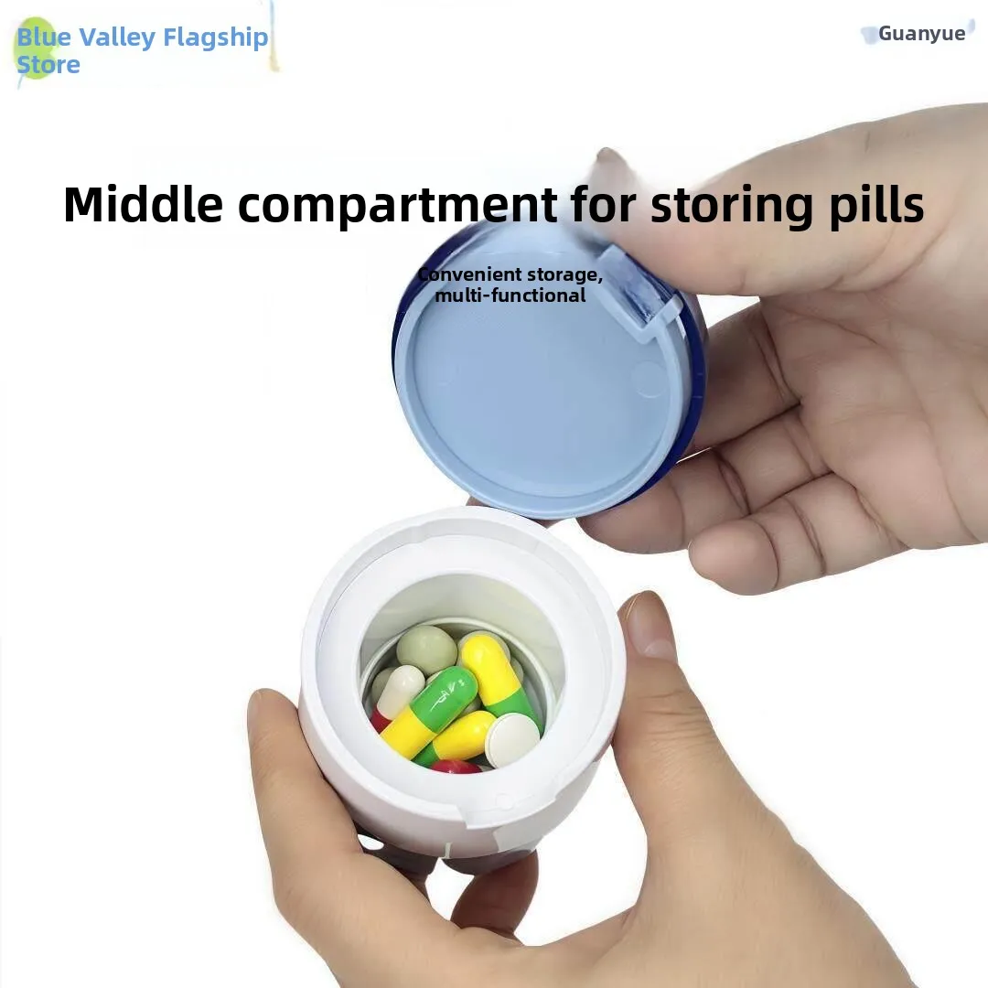 Small Stainless Steel Medicine Grinder Baby Home Use Pill Cutter Storage Box Powder Grinding Device Crownweiye Brand