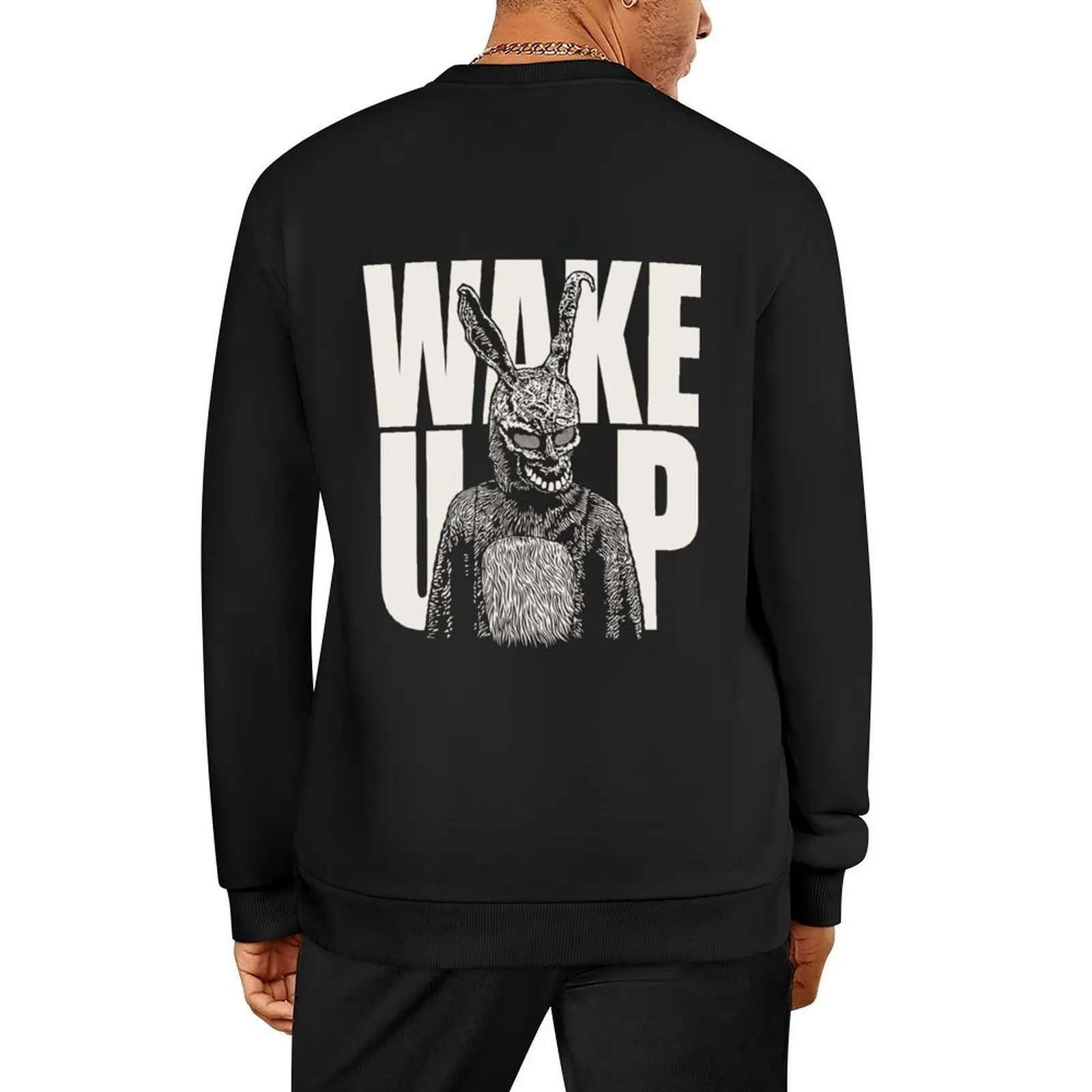 

Donnie Darko Wake Up white Pullover mens clothing korean autumn clothes korean clothes men's clothes aesthetic sweatshirts
