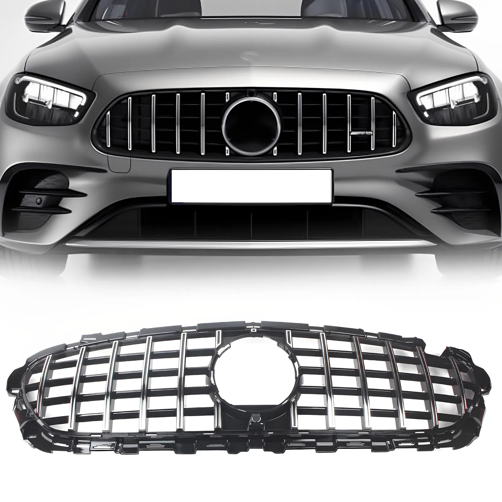 

Car Racing Grille Auto Bumper Front Grill Upper Net Mesh For Mercedes Benz W213 E-Class 2020-2021 Automobile Tuning Accessories