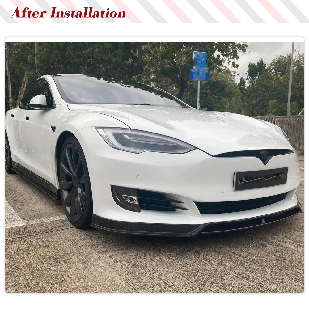 Splitter per Spoiler per paraurti anteriore per auto per Tesla Model S Base Sedan 4-Door 2012 - 2016 kit carrozzeria anteriore in fibra di