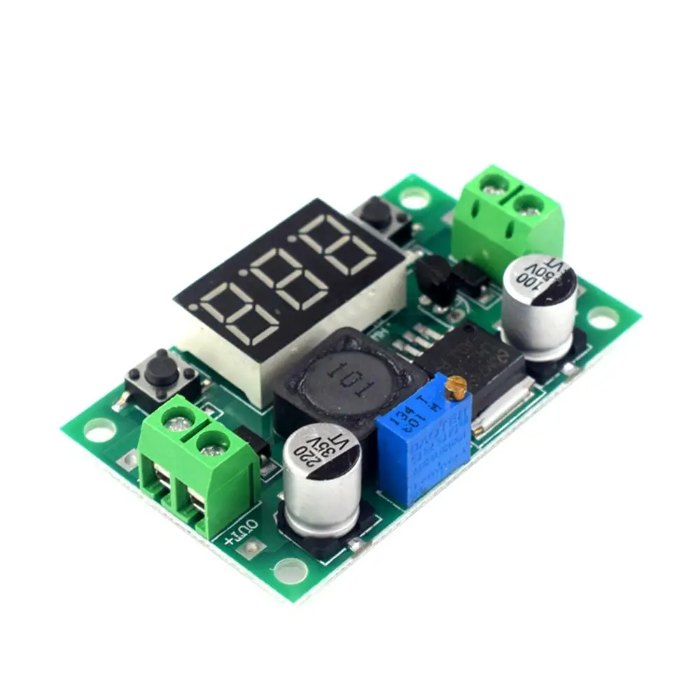 DC-DC Buck Converter Module LM2596S DC 4.0~40V to DC 1.25V~37V Adjustable Step-Down Voltage Regulator With LED Voltmeter Display